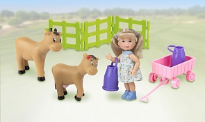 Игровой набор из серии Paula. В деревне – Кукла с коровами (Paula, MC23602a)